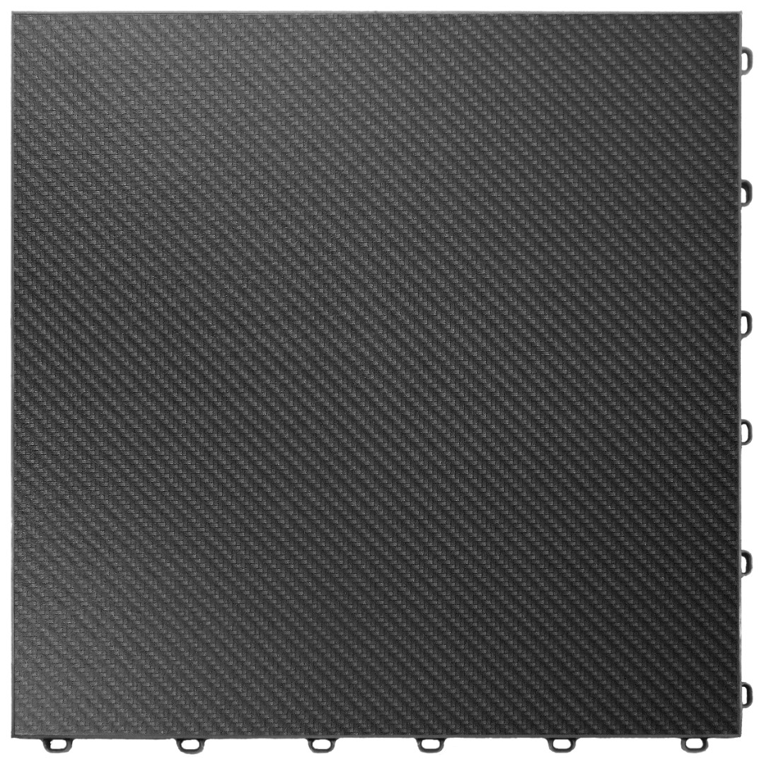 Design-Klickfliese Vinyltrax Carbon Imitat mit Basisfliese Schwarz 400 x 400 x 18 mm