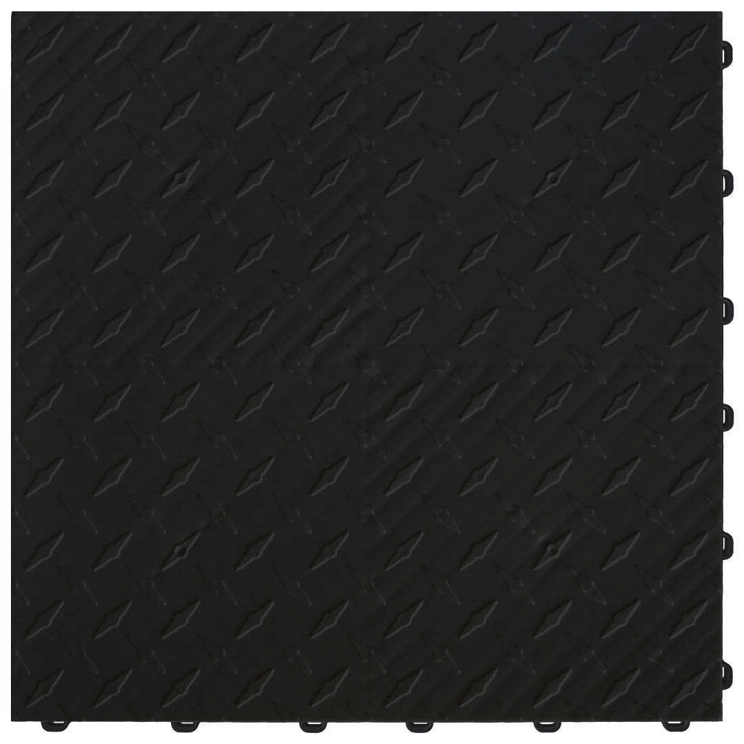 Klickfliese Diamondtrax 400 x 400 x 18 mm Schwarz für Garagenboden und mehr