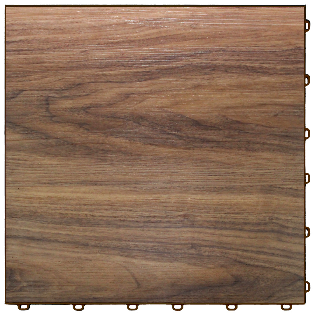 Design-Klickfliese Vinyltrax Medium Ahorn Holz-Imitat mit Basisfliese Schoko Braun 400 x 400 x 18 mm