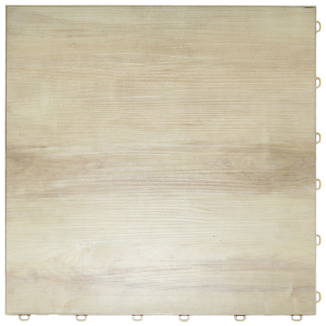 Design-Klickfliese Vinyltrax Helles Ahorn Holz-Imitat mit Basisfliese Mokka Java  400 x 400 x 18 mm